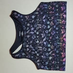 Torrid Active 3 Black Skull Foil Low Impact Sports Bra Activewear 3X